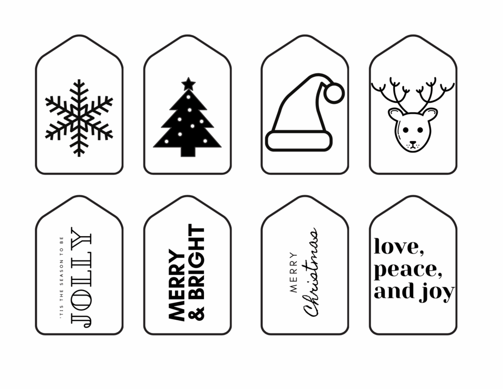 10 DIY Christmas Gift Tags Black And White Printable