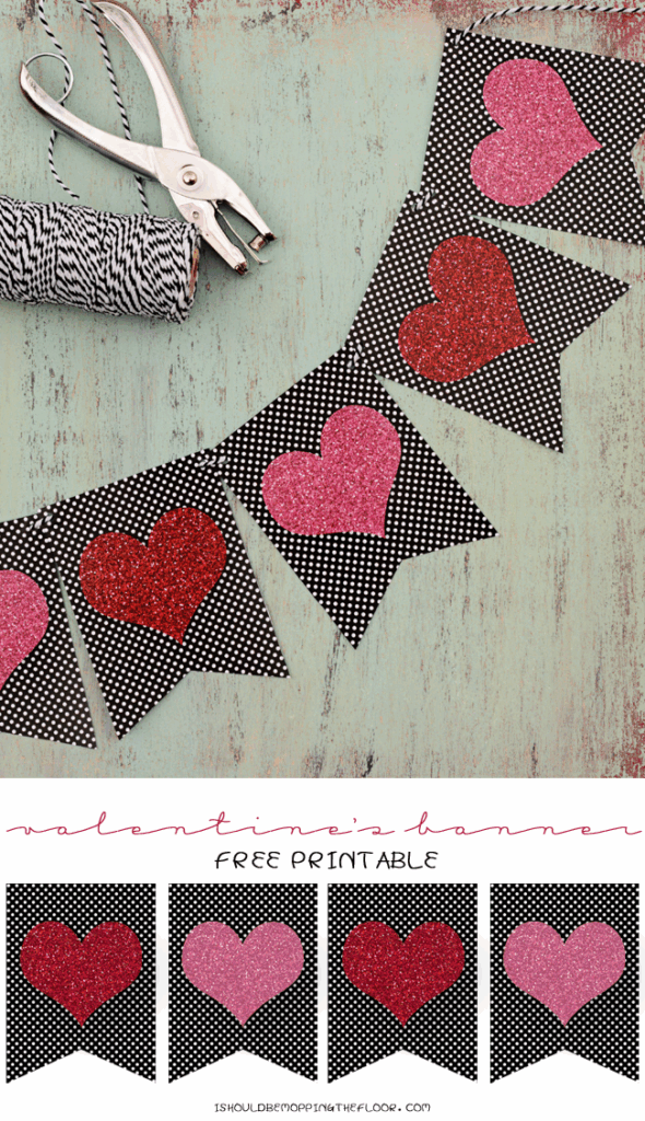 10 FREE Printable Valentine s Day Banners Printables 4 Mom