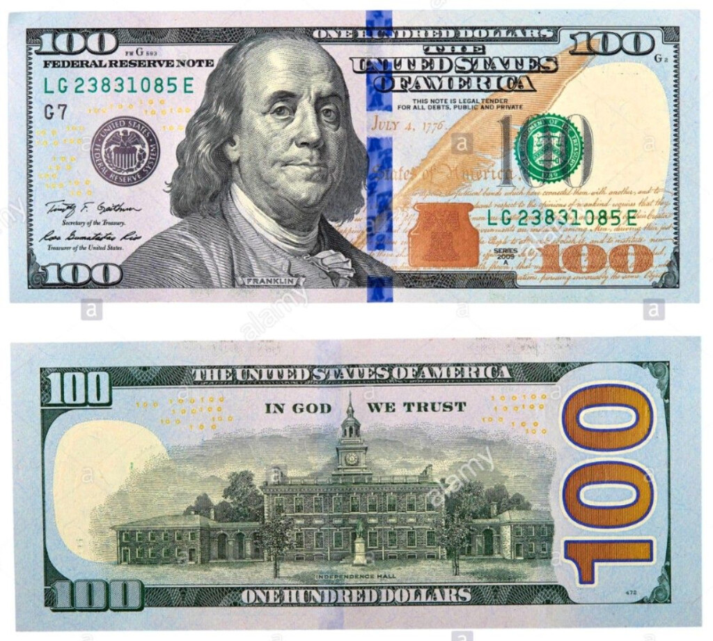 100 Dollar Bill Printable Printable Free Templates