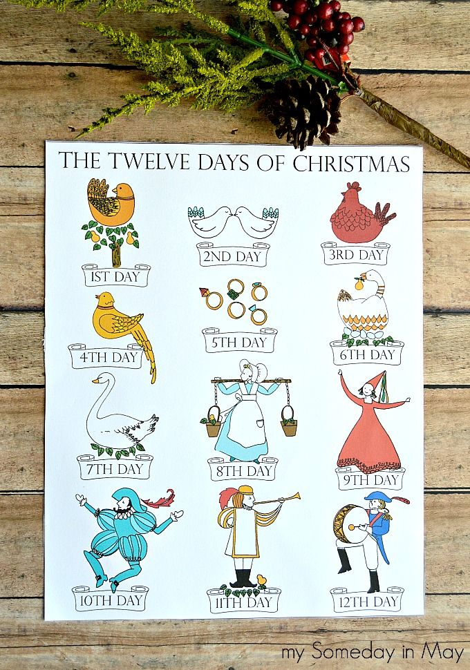 12 Days Of Christmas Printable Twelve Days Of Christmas Christmas 
