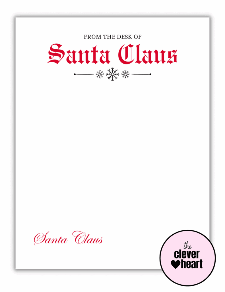 15 Free Printable Santa Claus Letterhead Templates The Clever Heart
