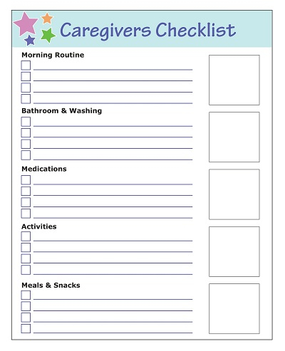 26 Free Printable Caregiver Daily Checklist Templates PDF Template 