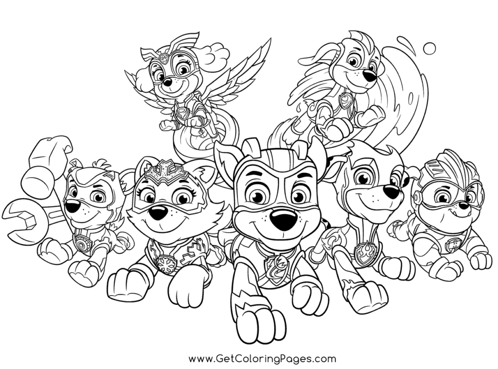 28 Paw Patrol Mighty Pups Coloring Pages Free Printable For Kids 
