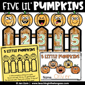 5 Little Pumpkins Sitting On A Gate Printable Halloween Math Craft