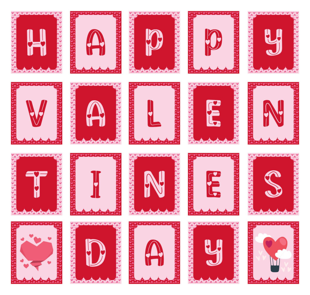 7 Best Images Of Valentine 39 s Printable Banner Templates Valentine 