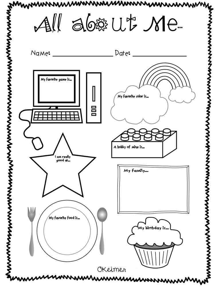 All About Me Coloring Pages
