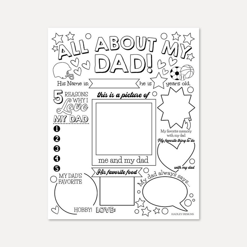 All About My Dad Free Printable