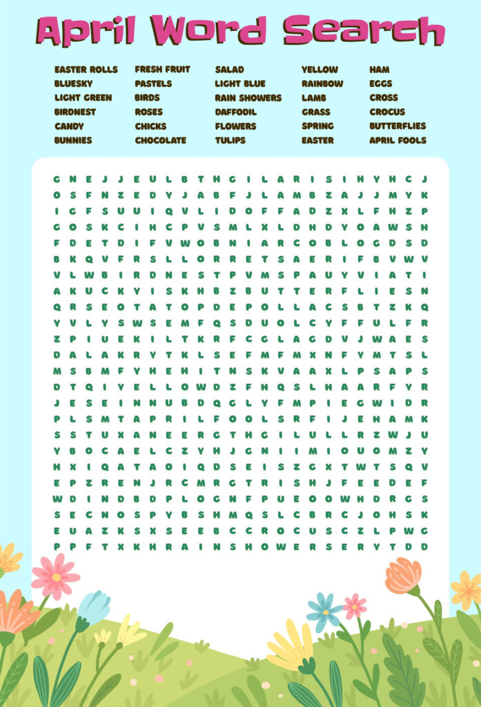 April Word Search Free Printables Word Search Maker