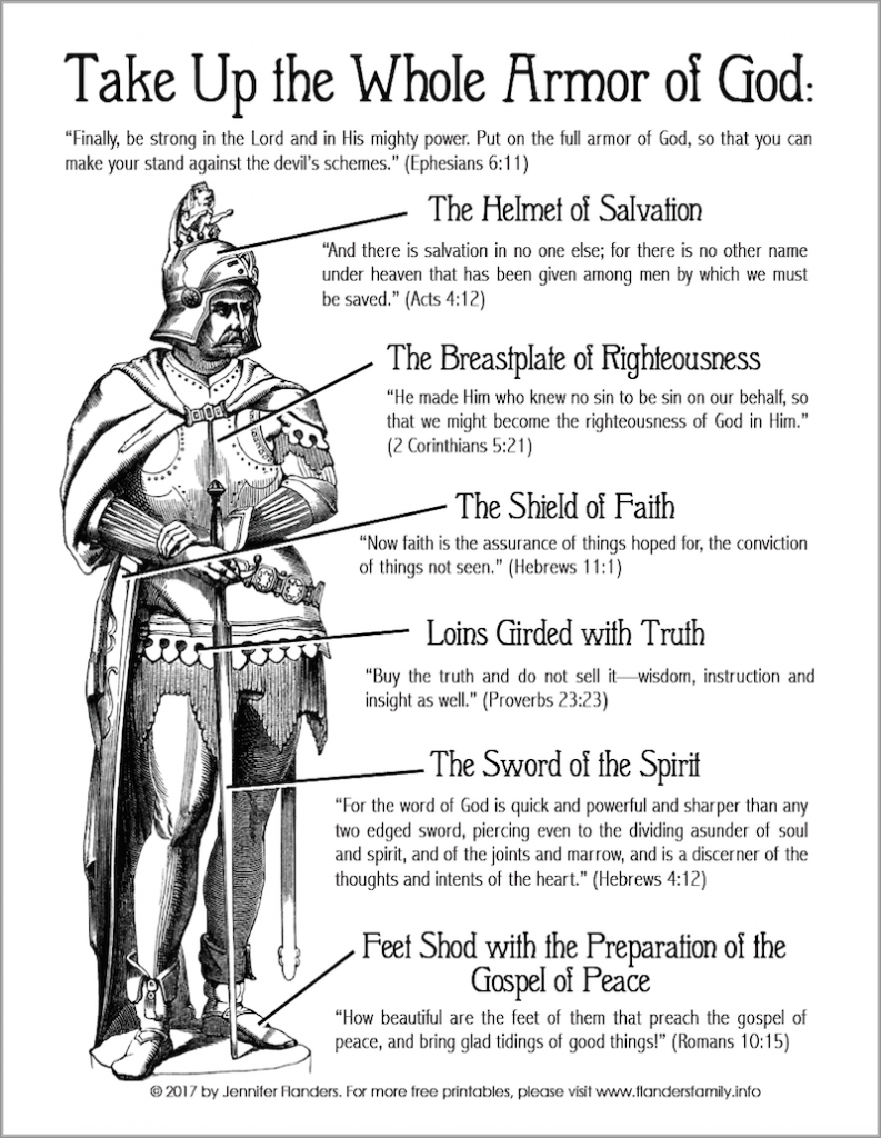 Armor Of God Coloring Page Flanders Family Homelife