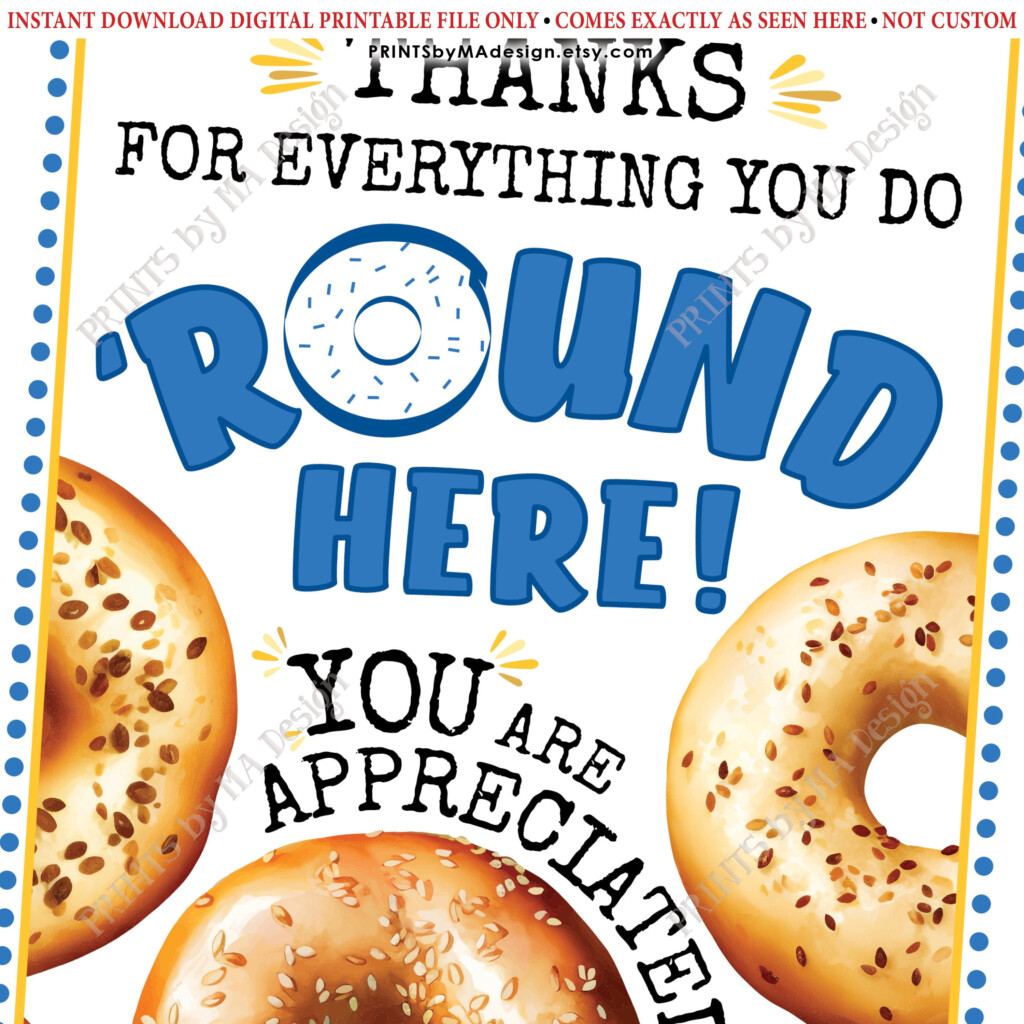 Bagel Teacher Appreciation Free Printable