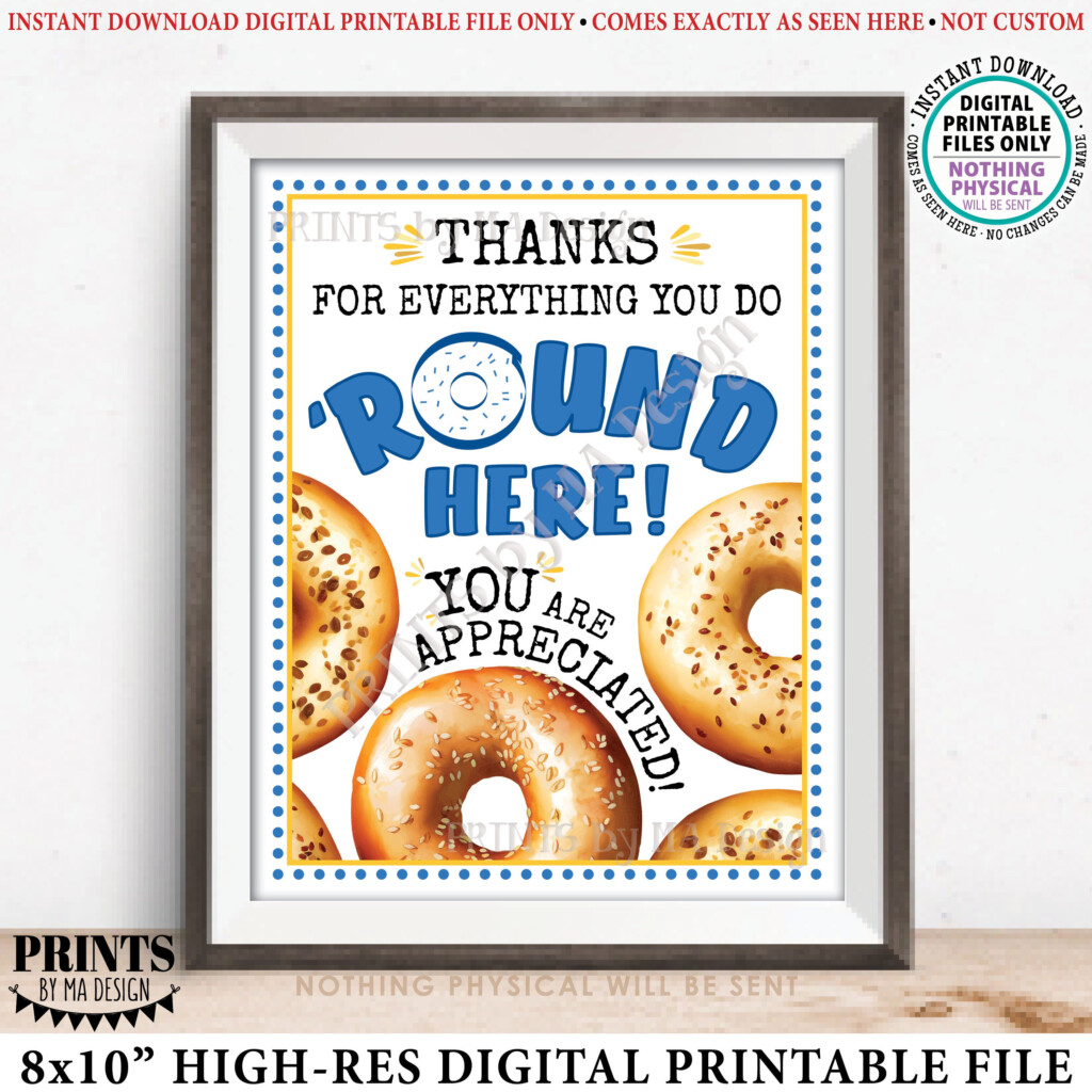 Bagel Teacher Appreciation Free Printable