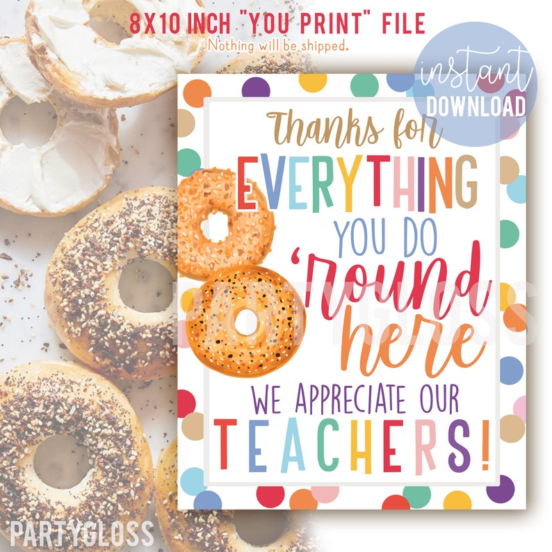 Bagel Teacher Appreciation Free Printable