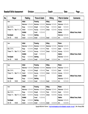 Baseball Tryouts Evaluation Form Pdf Fill Online Printable Fillable 