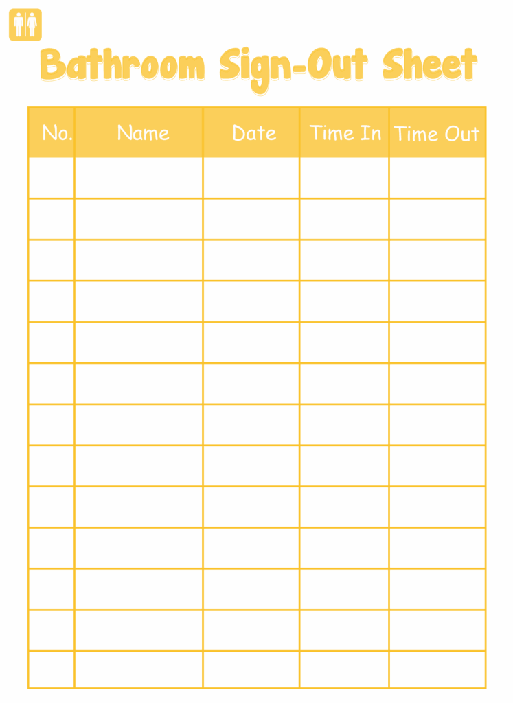 Bathroom Sign Out Sheet 10 Free PDF Printables Printablee