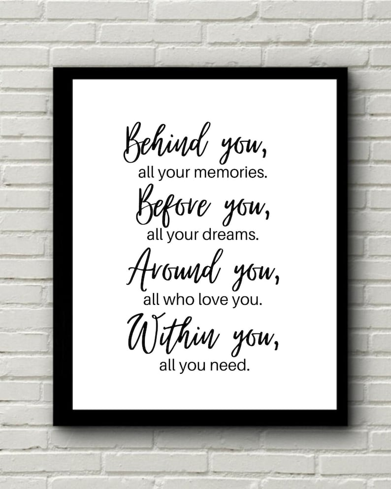 Behind You All Your Memories Inspirational Quote Graduation Etsy