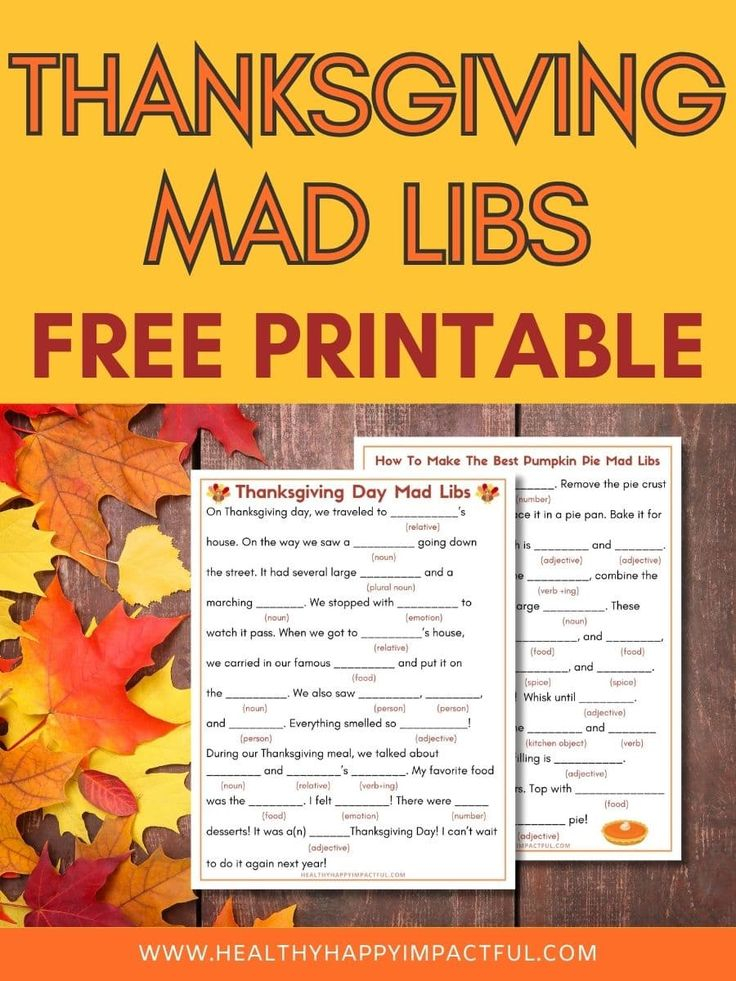 Best Thanksgiving Mad Libs Free Printable Use It This Year 