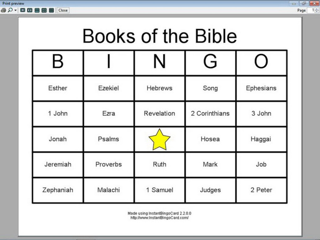 Bible Bingo Free Printables Printable Templates