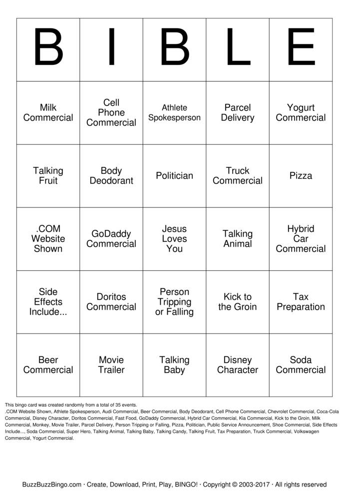 Bible Bingo Game Free Printable