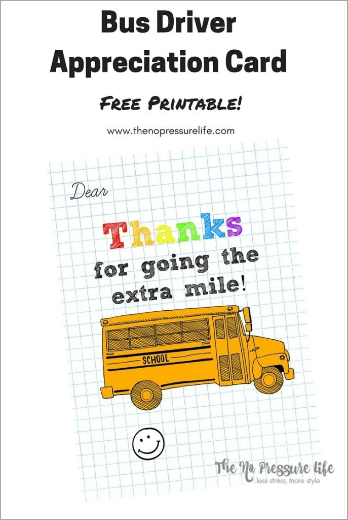 Bus Driver Appreciation Card Free Printable 