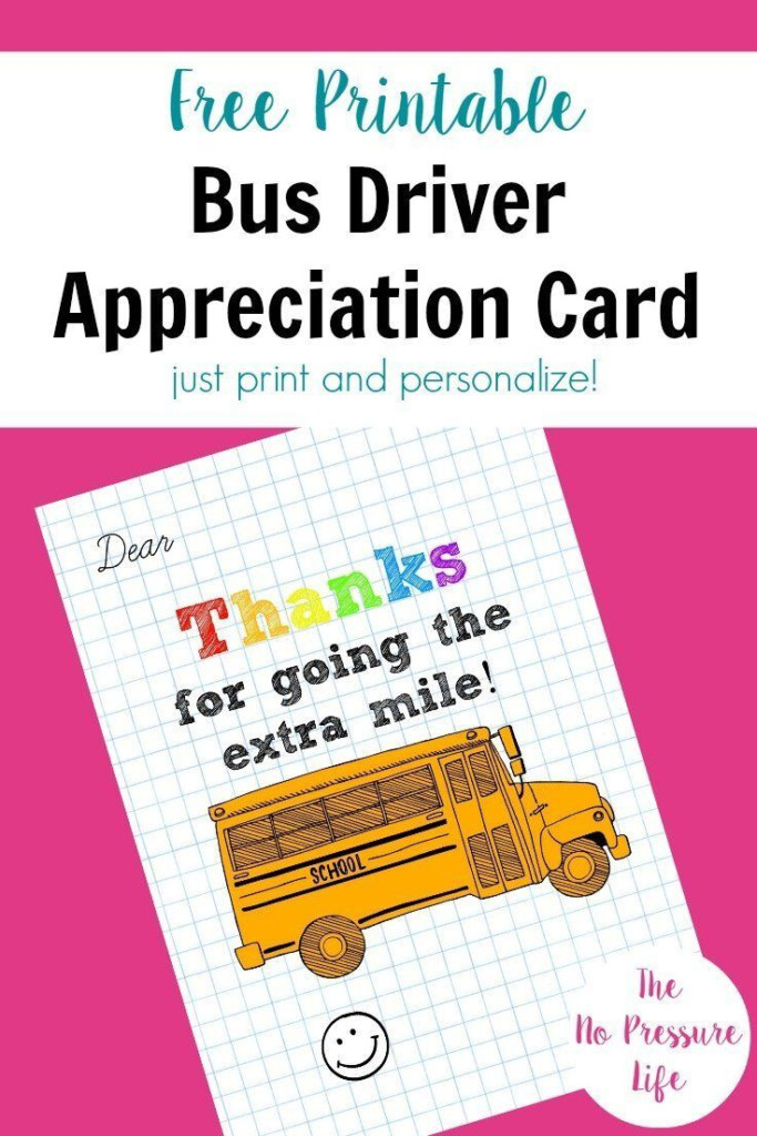 Bus Driver Appreciation Card Free Printable Bus Driver Appreciation 