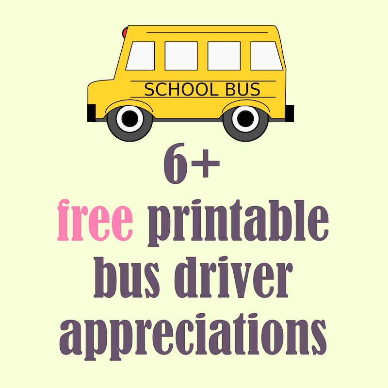 Bus Driver Thank You Card Free Printable Free Printable Card