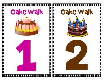 Cake Walk Printable Numbers