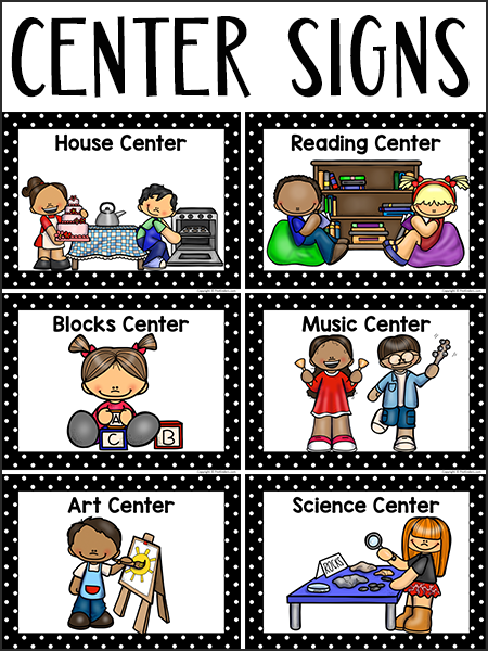 Center Signs For Preschool Pre K Classroom PreKinders Preschool 