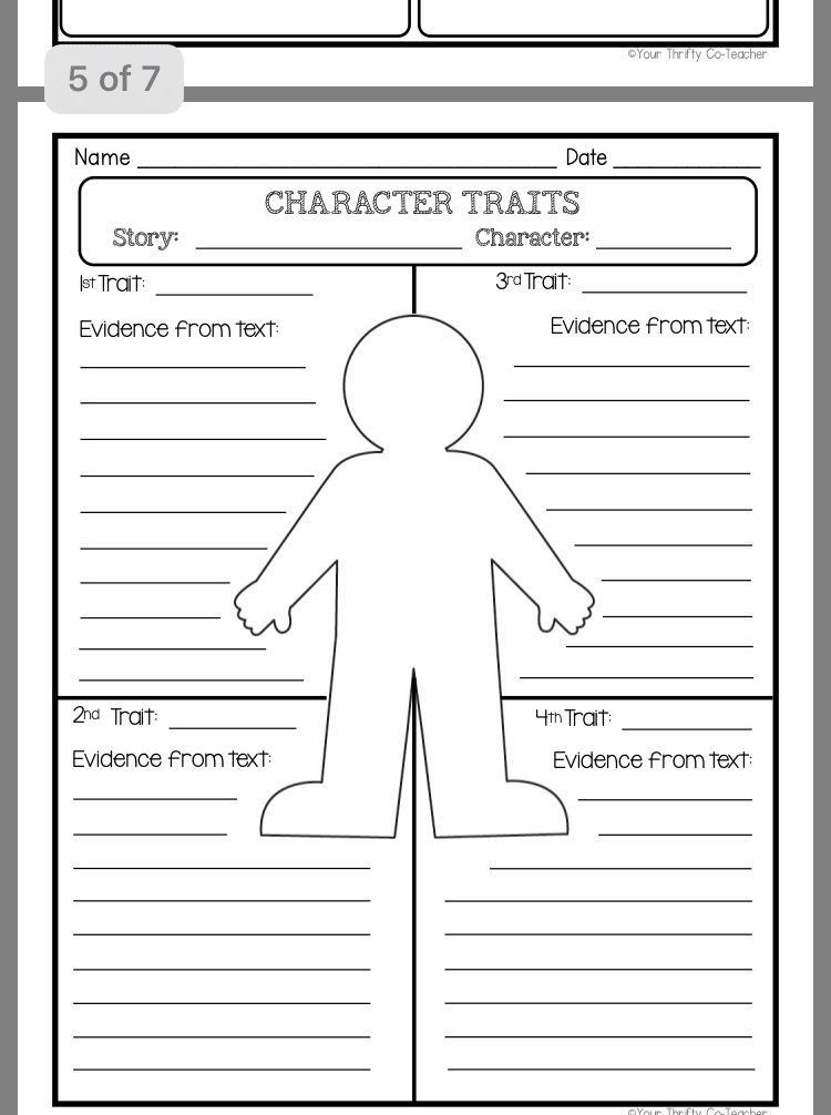 Character Trait Graphic Organizer Printable Free Printable Templates