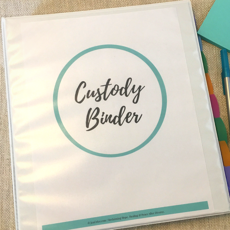 Child Custody Tool Kit Binder Printables By Jen Grice