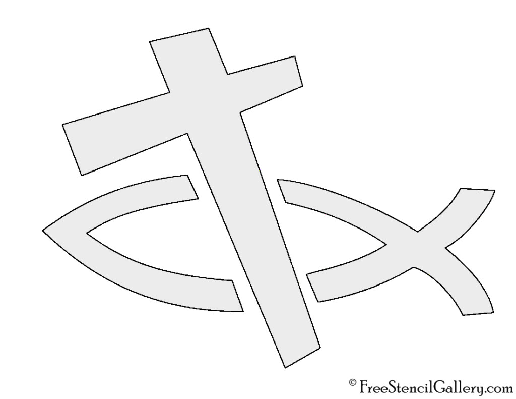Christian Fish And Cross Stencil Free Stencil Gallery