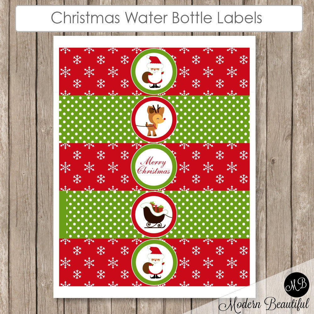 Christmas Water Bottle Labels Free Printable Printable Templates Protal
