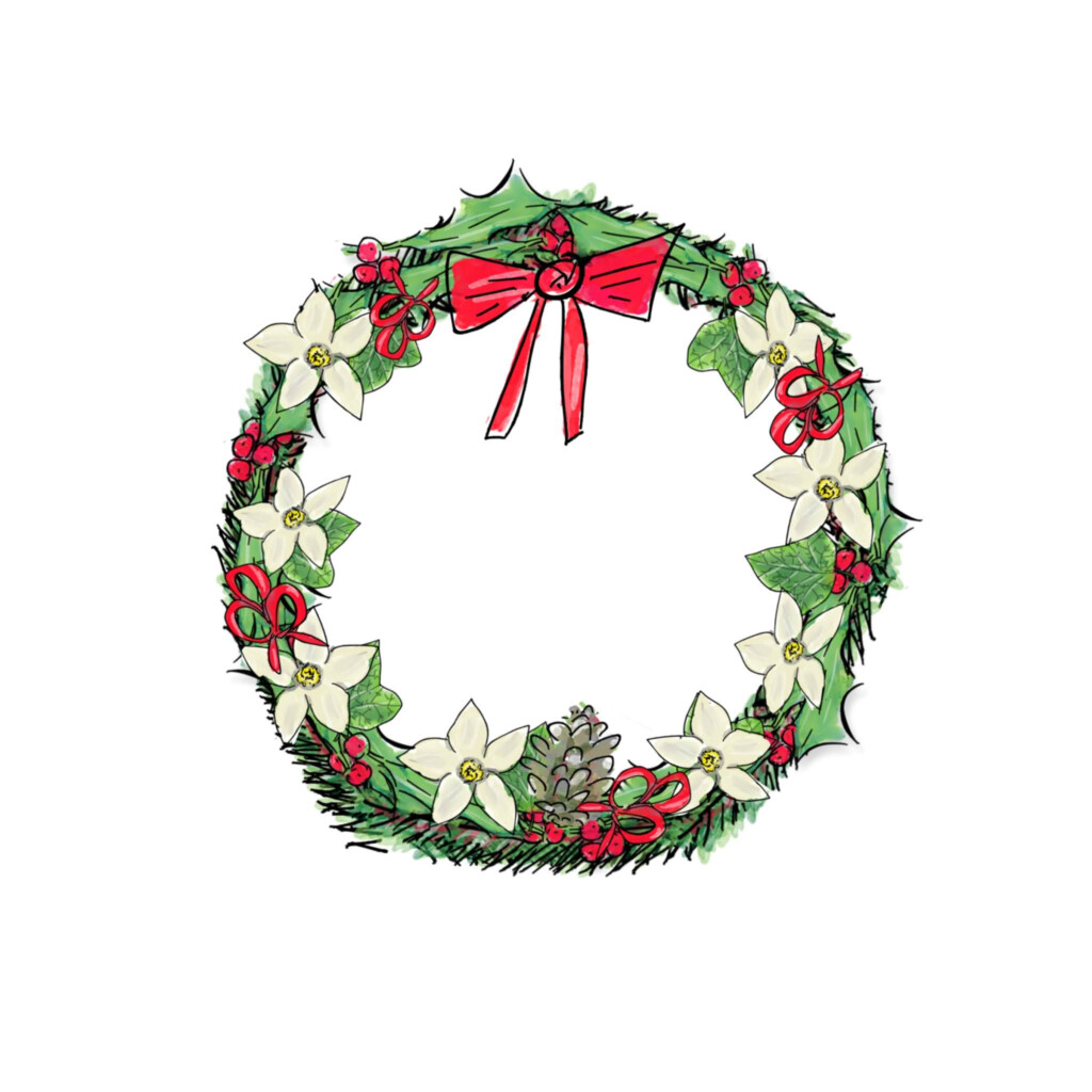 Christmas Wreath Template Free