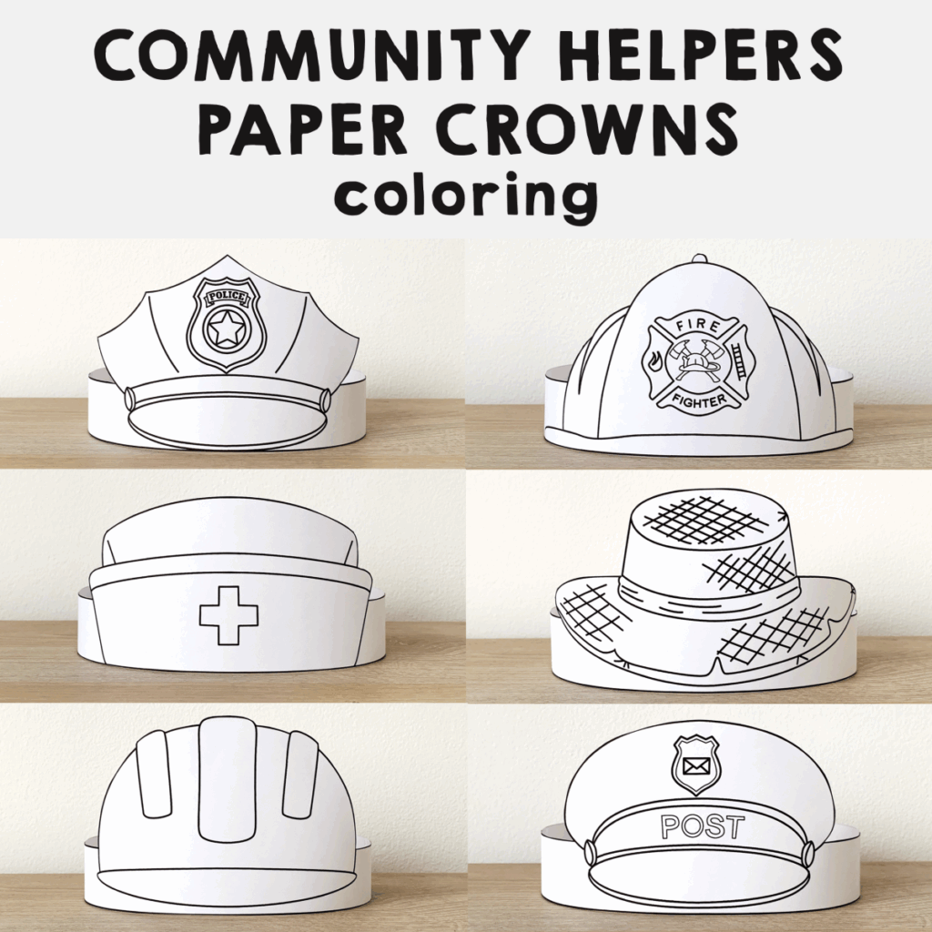 Community Helper Hats Printable Free Printable Sight Words List