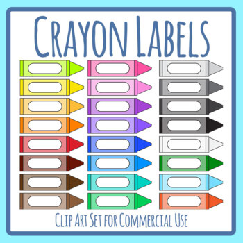 Crayon Labels Stationary Color Templates Clip Art Commercial Use