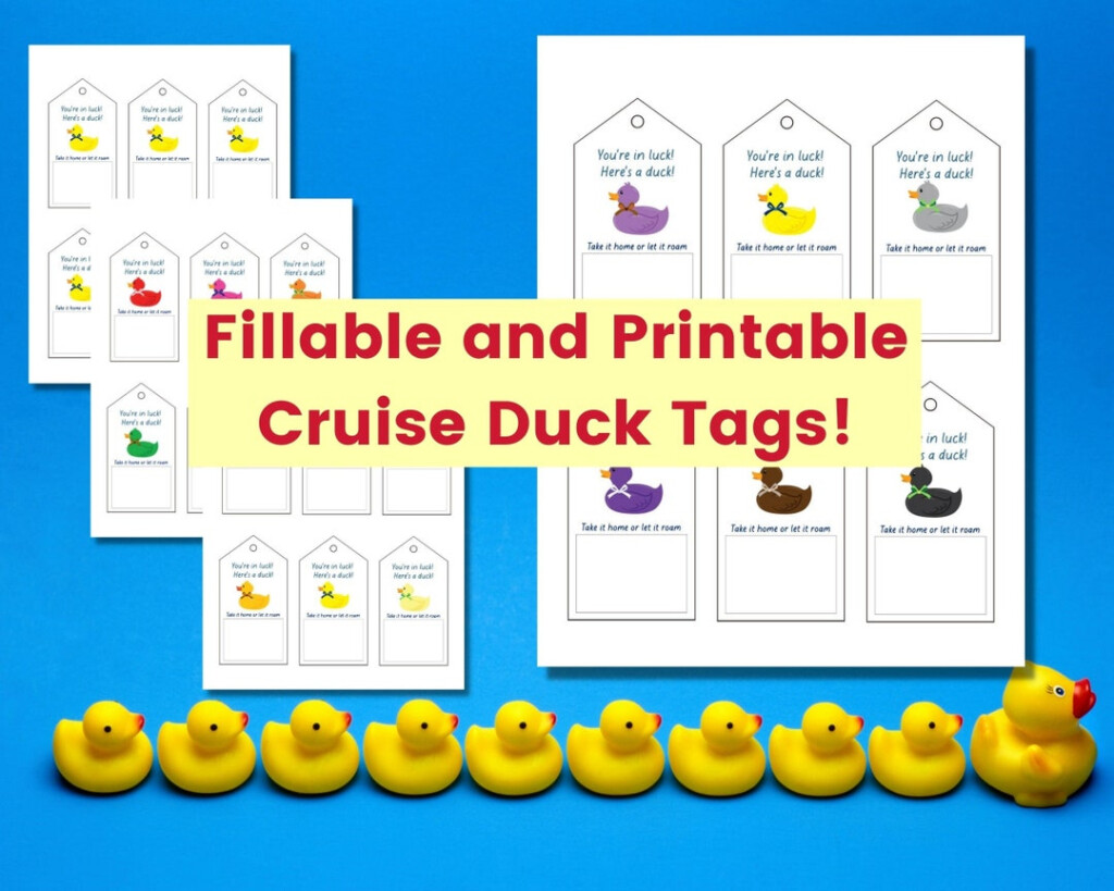 Cruising Duck Tags With Fillable PDF And Printable PDF For Your Next 