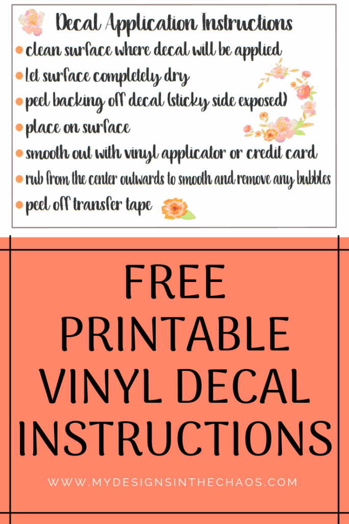 Decal Application Instructions Printable My Designs In The Chaos