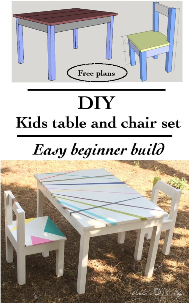 Easy DIY Kids Table And Chair Set With Free Plans Anika 39 s DIY Life