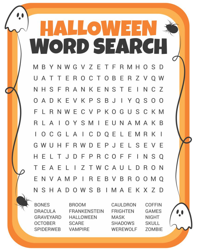 Easy Halloween Word Search 15 Free PDF Printables Printablee