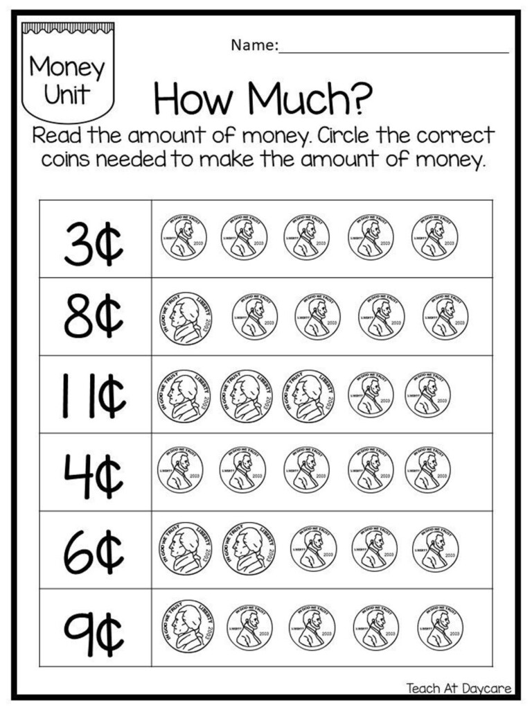Engaging Money Worksheets For Kindergarten Fun Learning Activities