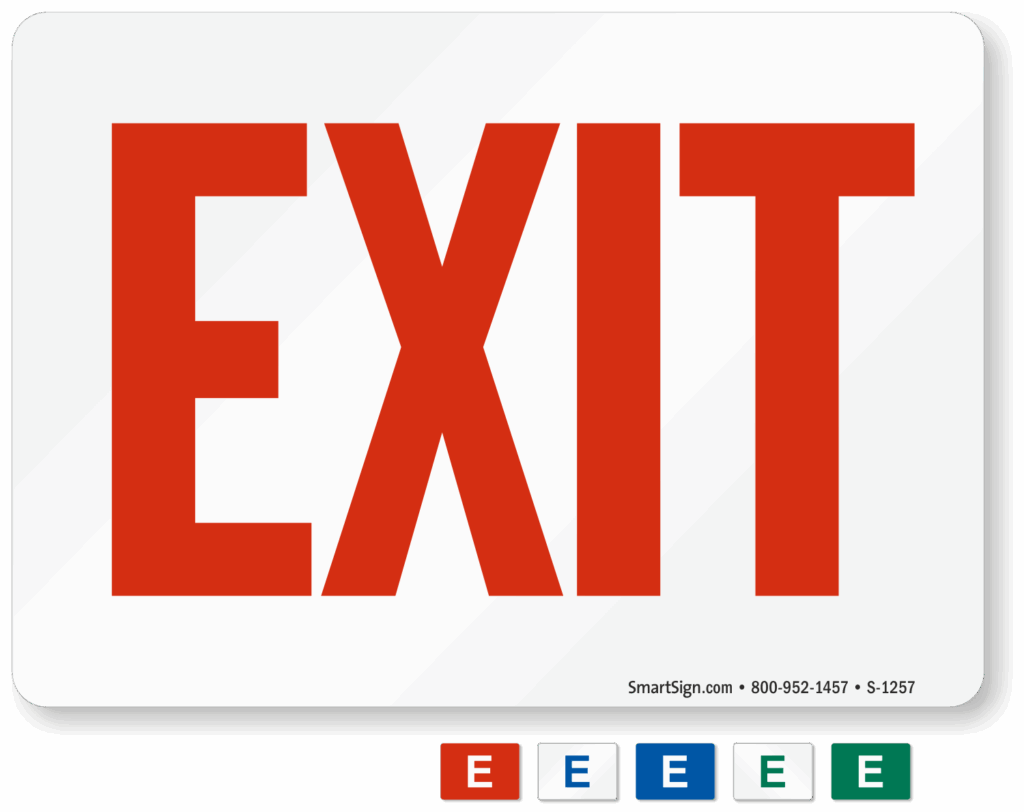 Exit Signs Free Printable