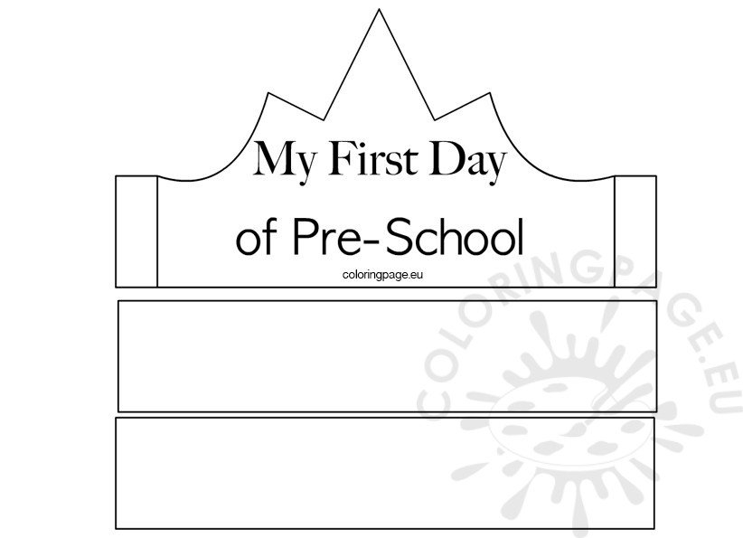 First Day Of School Crown Coloring Page