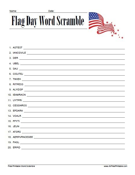 Flag Day Printable Activities