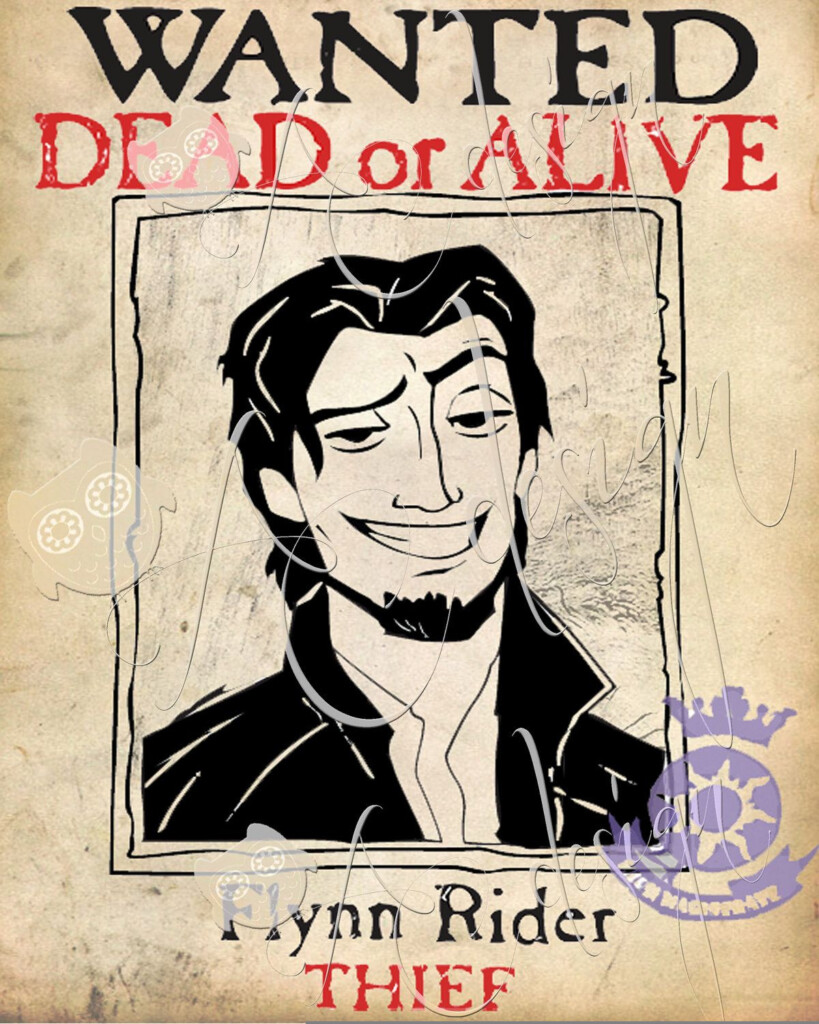Flynn Rider Wanted Poster Printable