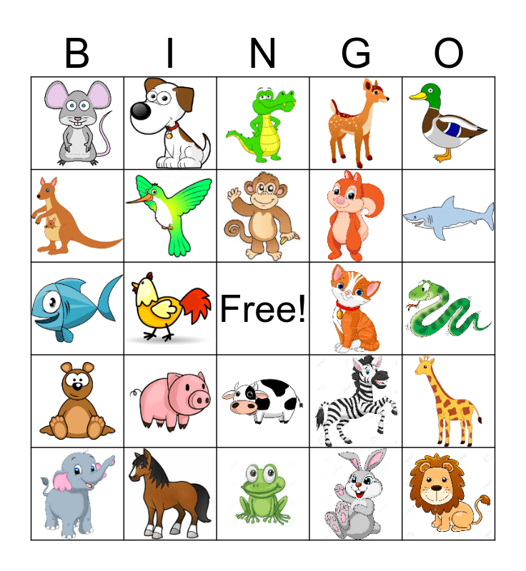 Free Animal Bingo Cards Printables Free Templates Printable