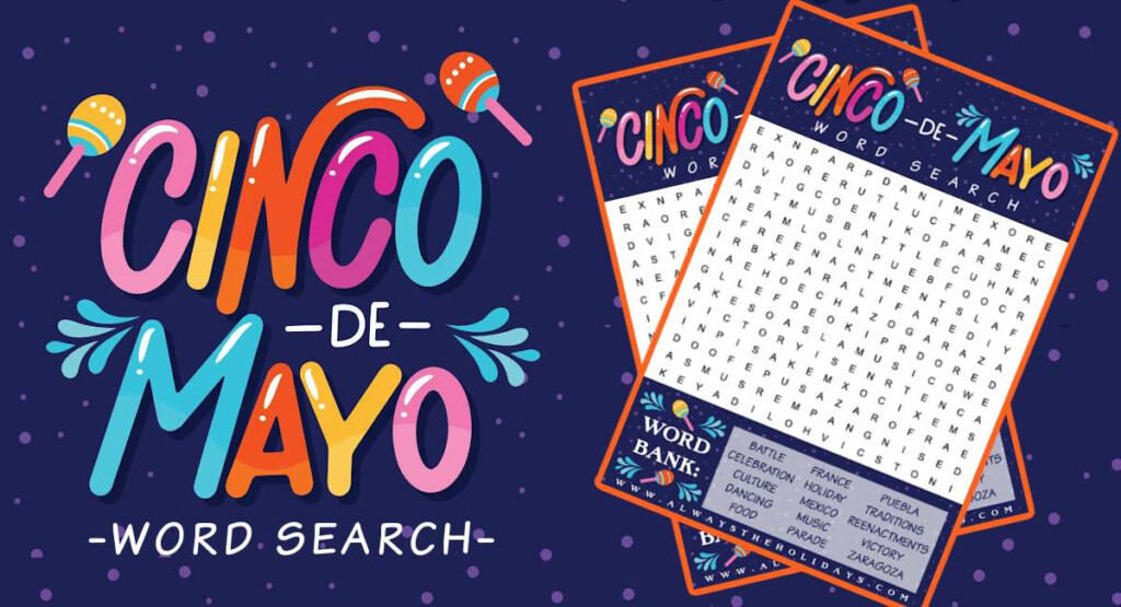 Free Cinco De Mayo Word Search Printable Answer Key Included