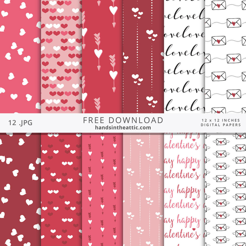 Free Digital Scrapbook Papers Hearts Love Valentine 39 s Day Hands 