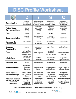 Free Disc Personality Test Printable