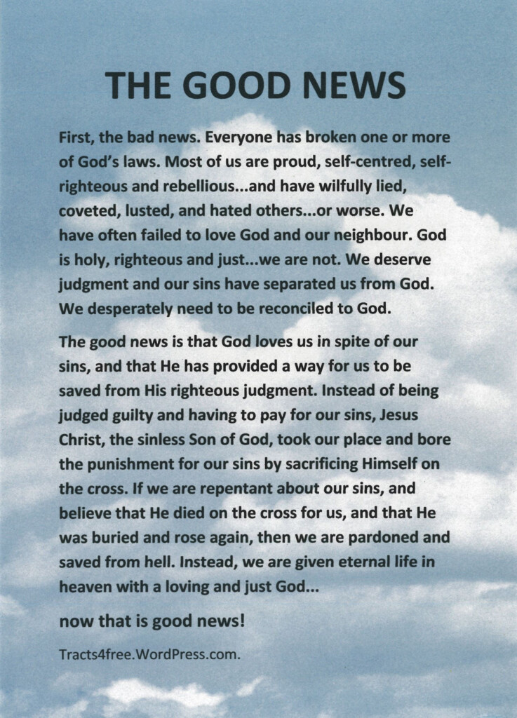 Free Gospel Tracts Templates