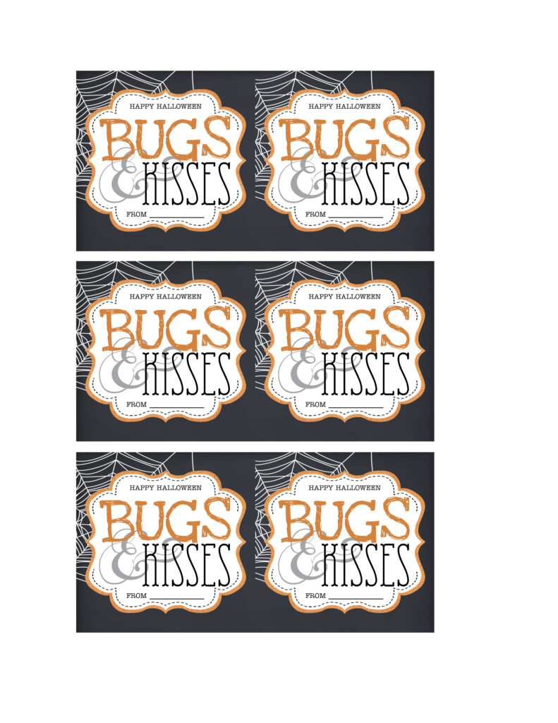 Free Halloween Printable Bugs Kisses Treat Topper Artofit