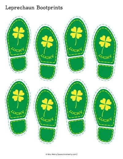 Free Leprechaun Footprints Printable For St Patrick 39 s Day Mrs Merry 